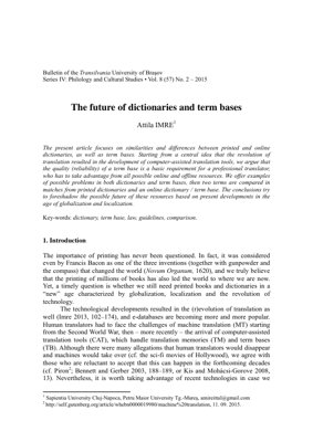 Обложка PDF-документа - Будущее словарей и терминологических баз: сравнительный анализ